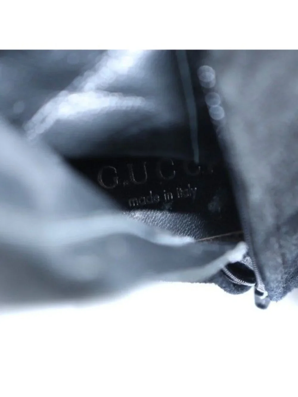 Gucci Short Boots Suede Square Toe Chunky Heel Logo 34.5 Black - Picture 6 of 7